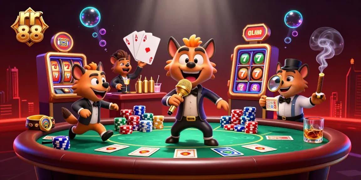 Experience thrilling moments at rr 88 with hyenas in a vibrant casino scene.