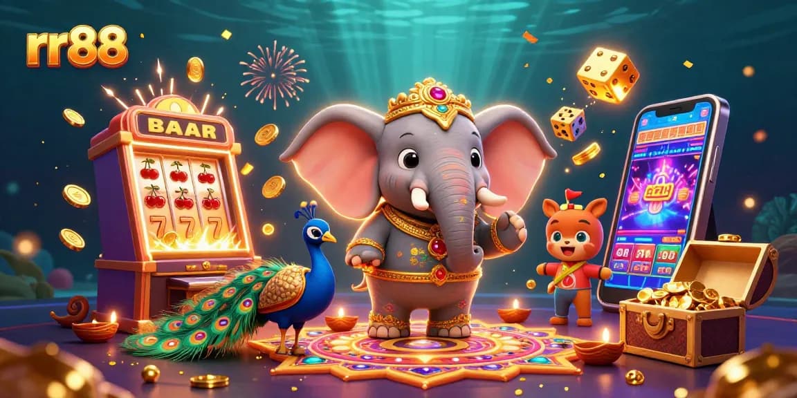 Experience thrilling gaming at rr88 with vibrant characters and exciting casino elements.