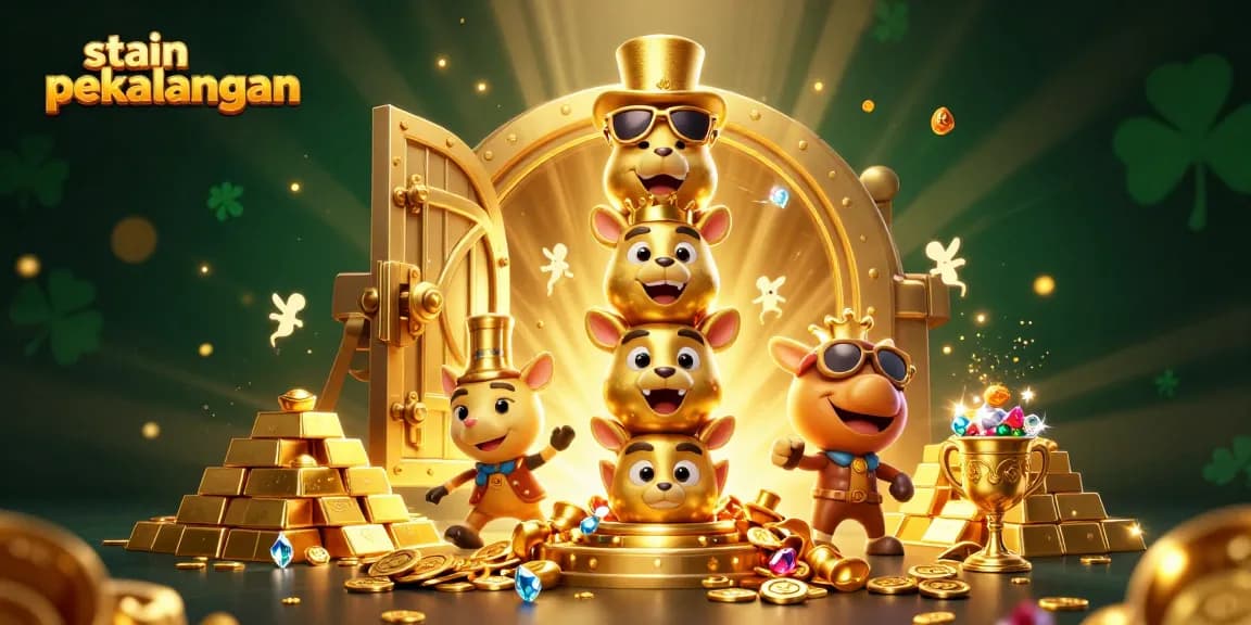 Experience thrilling wins at stain pekalongan with vibrant 3D casino elements and a golden totem pole!