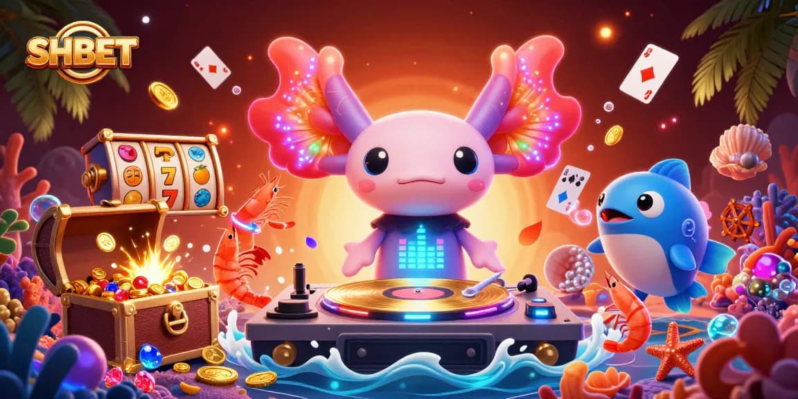 Spin to win with SHBET as vibrant characters bring casino excitement and underwater treasures alive.