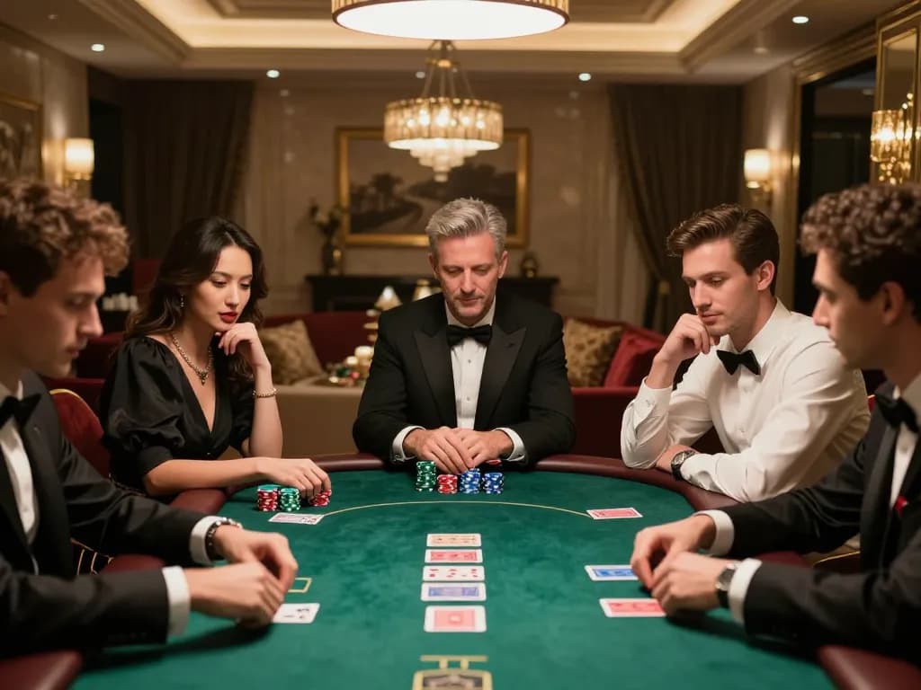 Players engage in high-stakes poker at home, showcasing PLANET88 spirit in friendly competition.