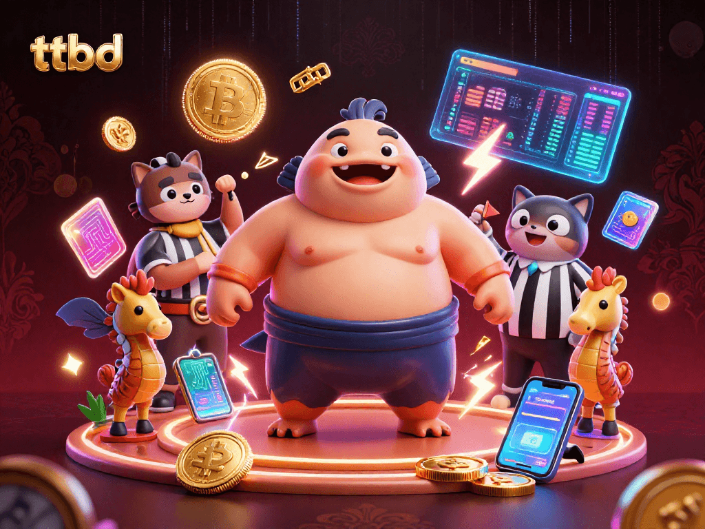 Immerse in the exciting world of ttbd gambling with vibrant underwater visuals featuring a blowfish in a sumo outfit.