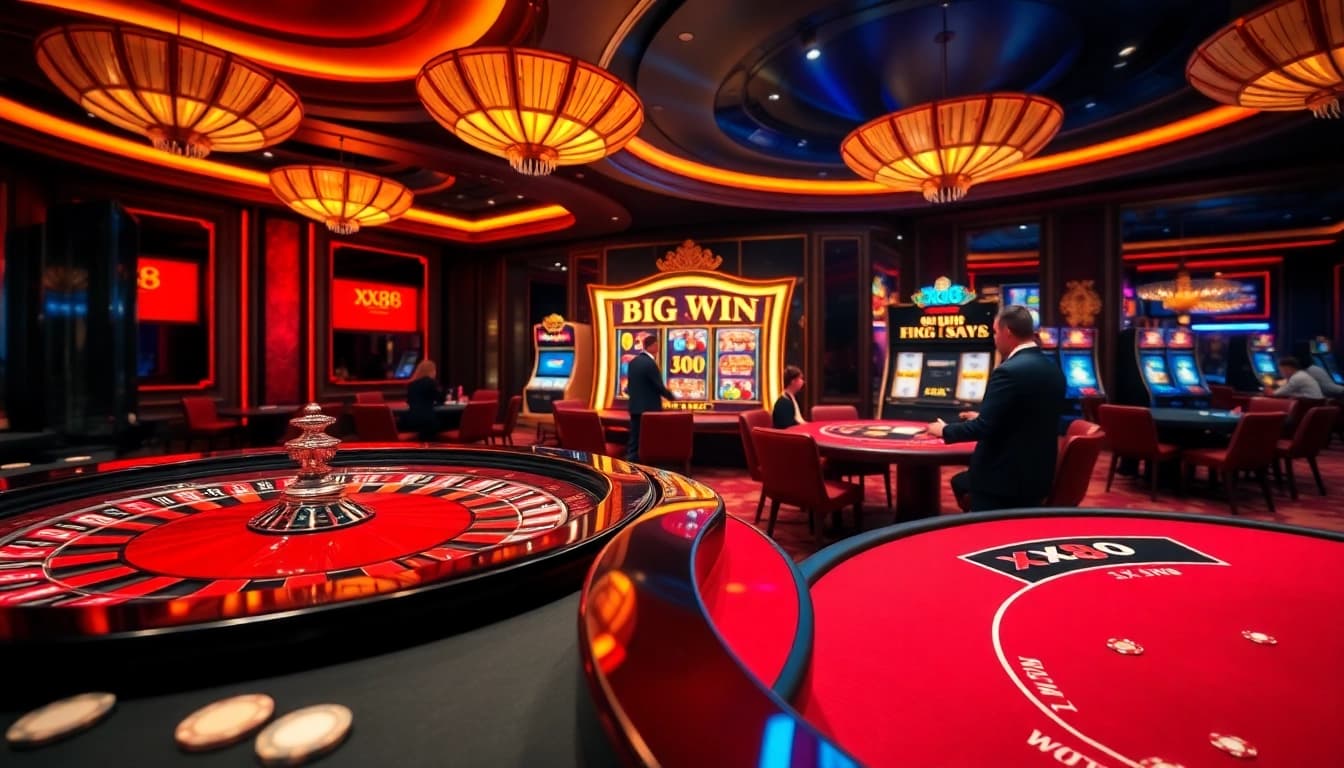 xx88 players enjoying an upscale casino experience with thrilling games and lively atmosphere.