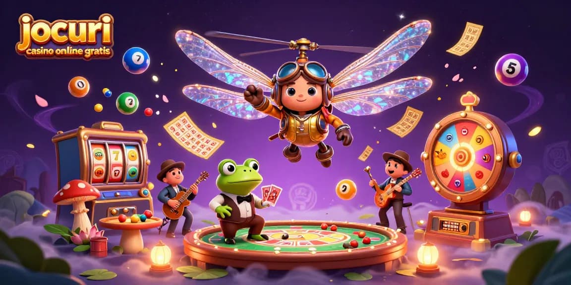Joacă jocuri casino online gratis în această ilustrație vibrantă 3D plină de detalii și energie.
