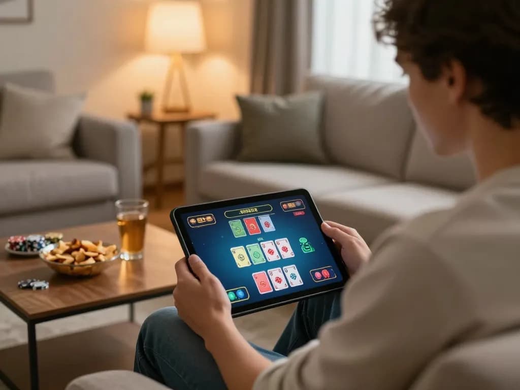 Engage with link vào goal123 in a live dealer game on a tablet from a cozy home setting.