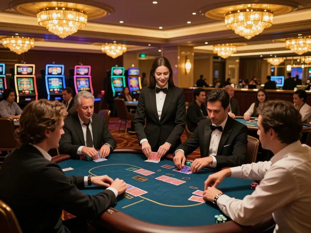 Engaged players strategizing in a vibrant 789bet casino environment during a high-stakes game.