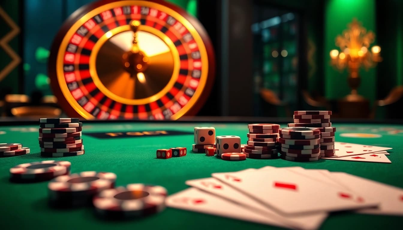 Experience the excitement of F8BET with vibrant casino visuals showcasing poker, roulette, and dynamic gameplay.