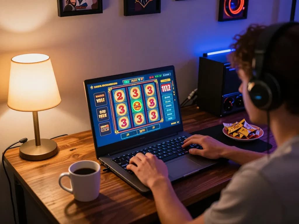 Player winning slots at SC88 online casino in a cozy home atmosphere