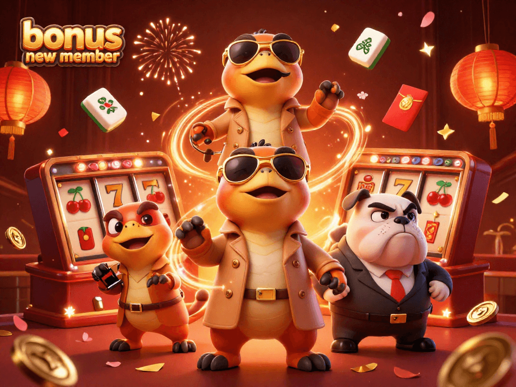 Experience big wins with the bonus new member offer at our vibrant casino, featuring thrilling slot scenes!