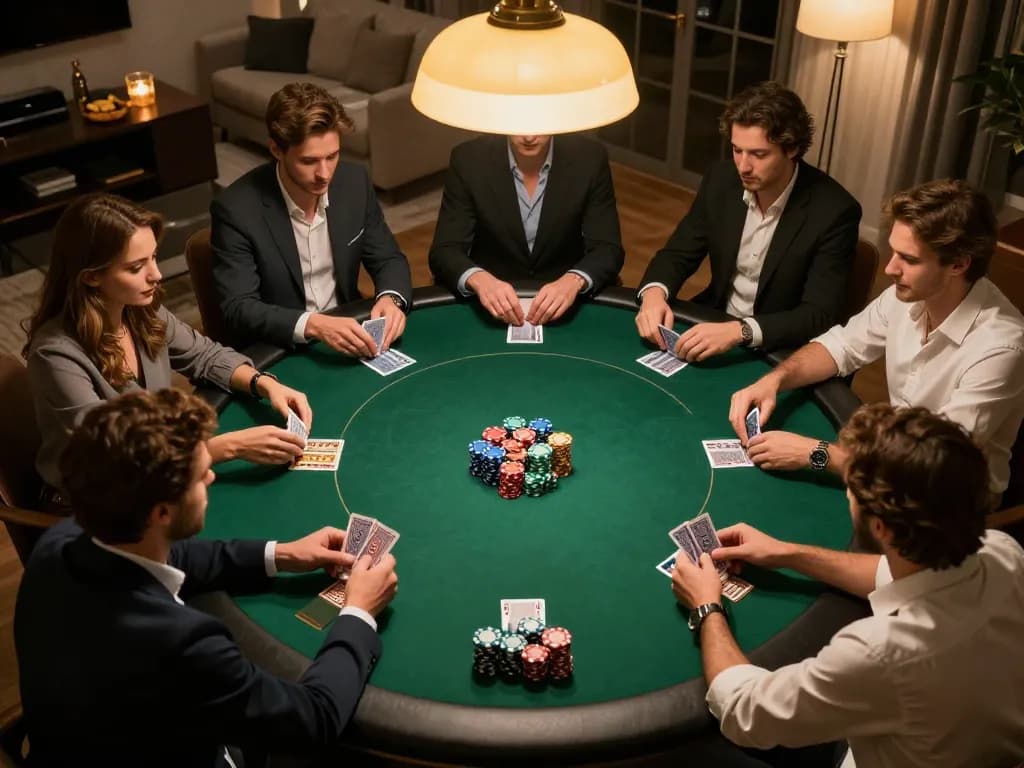 SC88 players engaging in a friendly poker game filled with colorful chips and strategic gameplay