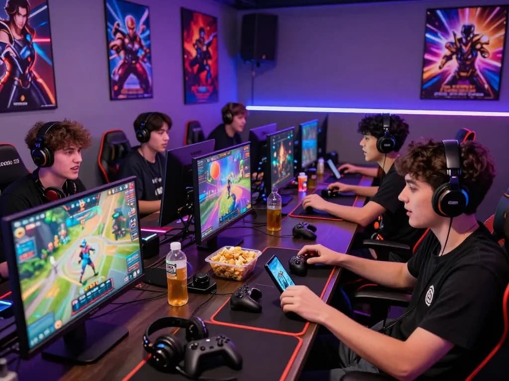 Dynamic gaming scene with players enjoying UU88 online betting experience, vibrant atmosphere showcasing interaction and excitement.
