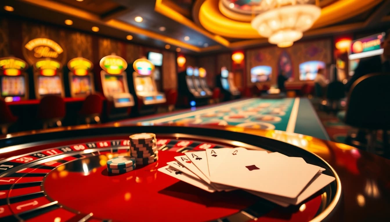 Exciting casino scene featuring players engaging with 88aa at a vibrant roulette table.