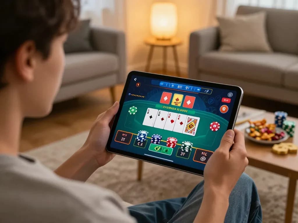 Engaging in online blackjack gaming on trang chủ 98win with colorful screen details.
