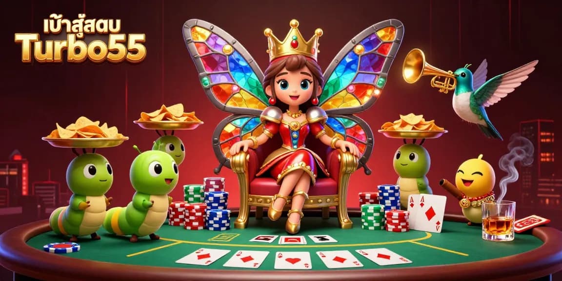 Engage in exciting gameplay as you เข้าสู่ระบบ Turbo55 with a vibrant casino illustration showcasing colorful gaming elements.