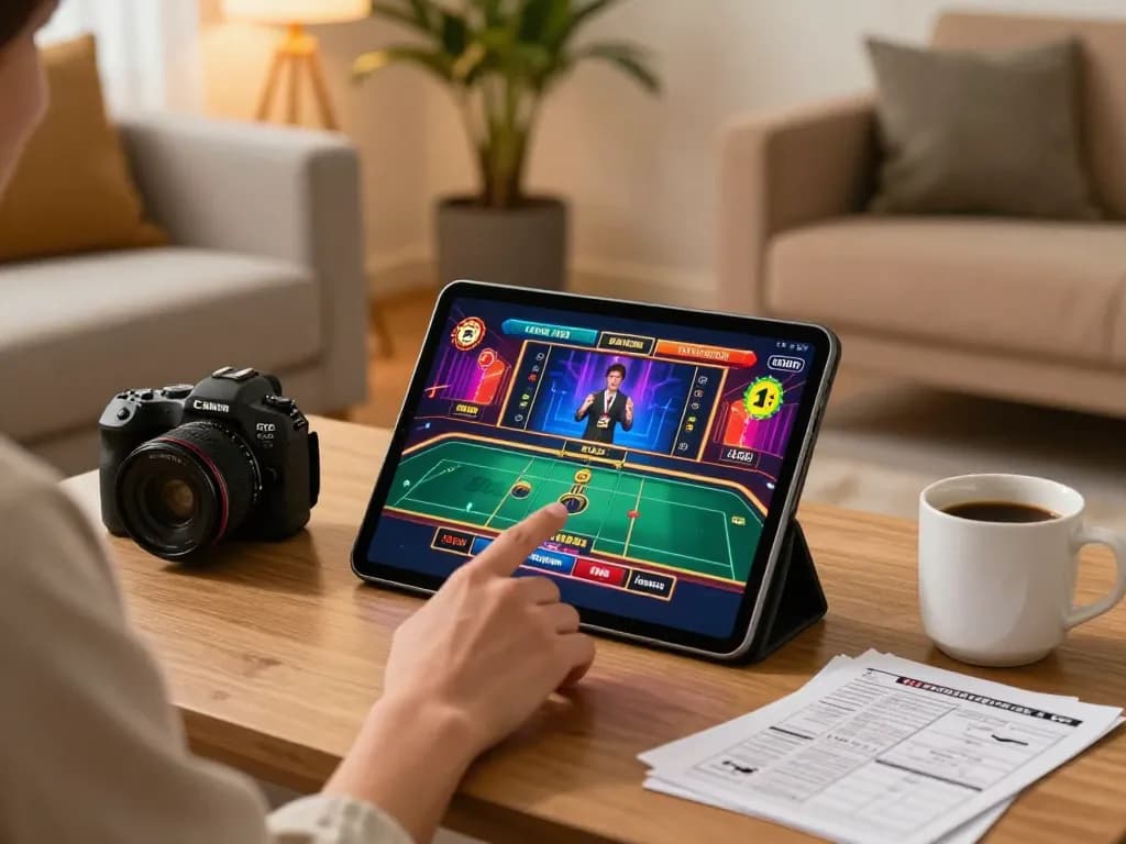 Engaging in online casino gaming with XX88 TODAY in a cozy home setting, highlighting relaxed gameplay.