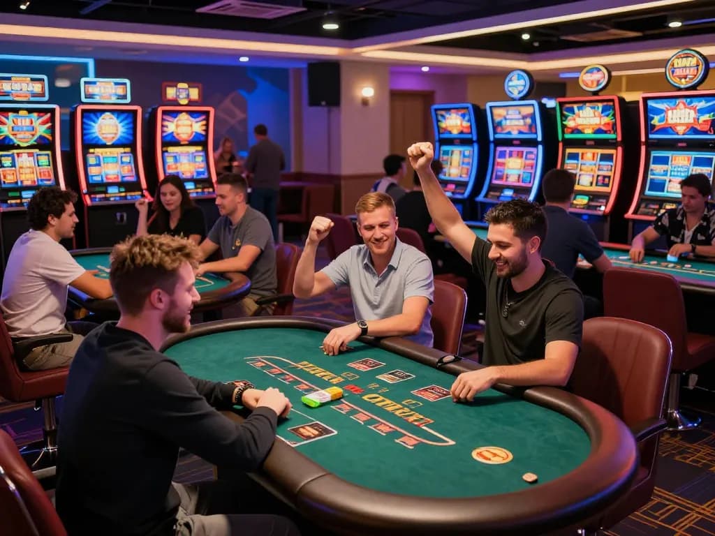 Exciting Luckywin com virtual casino scene with diverse players enjoying online games.