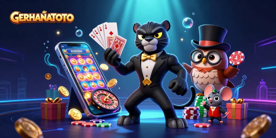 Mengganti pengalaman judi dengan GERHANATOTO melalui kartu dan chip poker dalam adegan dinamis.