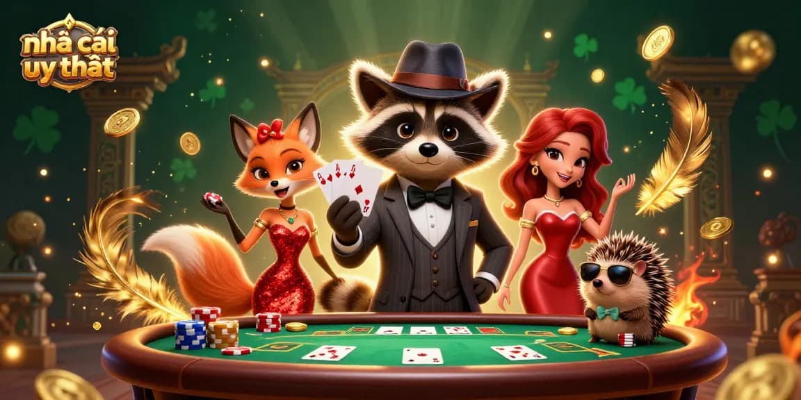 Experience the thrilling vibes of nhà cái uy tín with a lively poker scene involving vibrant characters and dynamic game elements.