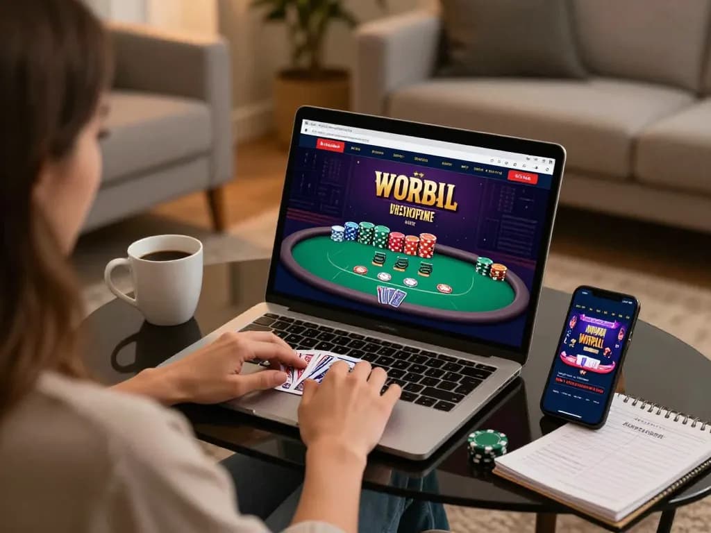 Engaging gameplay on gg88 online casino with laptop and smartphone showcasing poker strategy