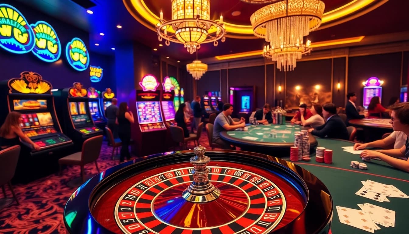 Nekatwin players enjoying roulette with vibrant casino elements.