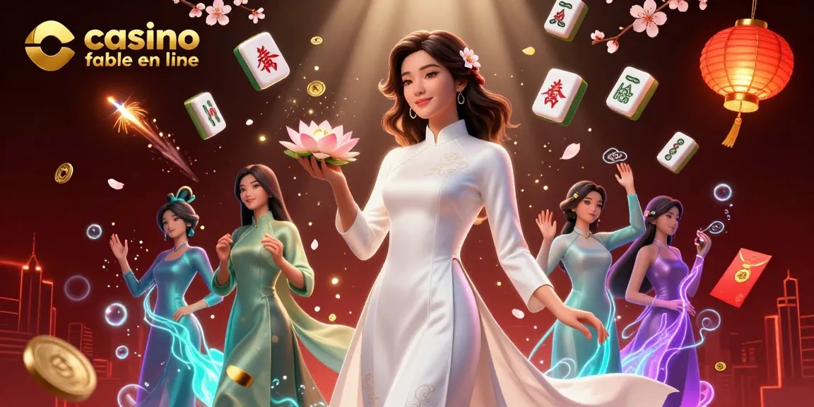 Experience the allure of a casino fiable en ligne with elegant imagery of an Asian woman holding a lotus and golden coin.