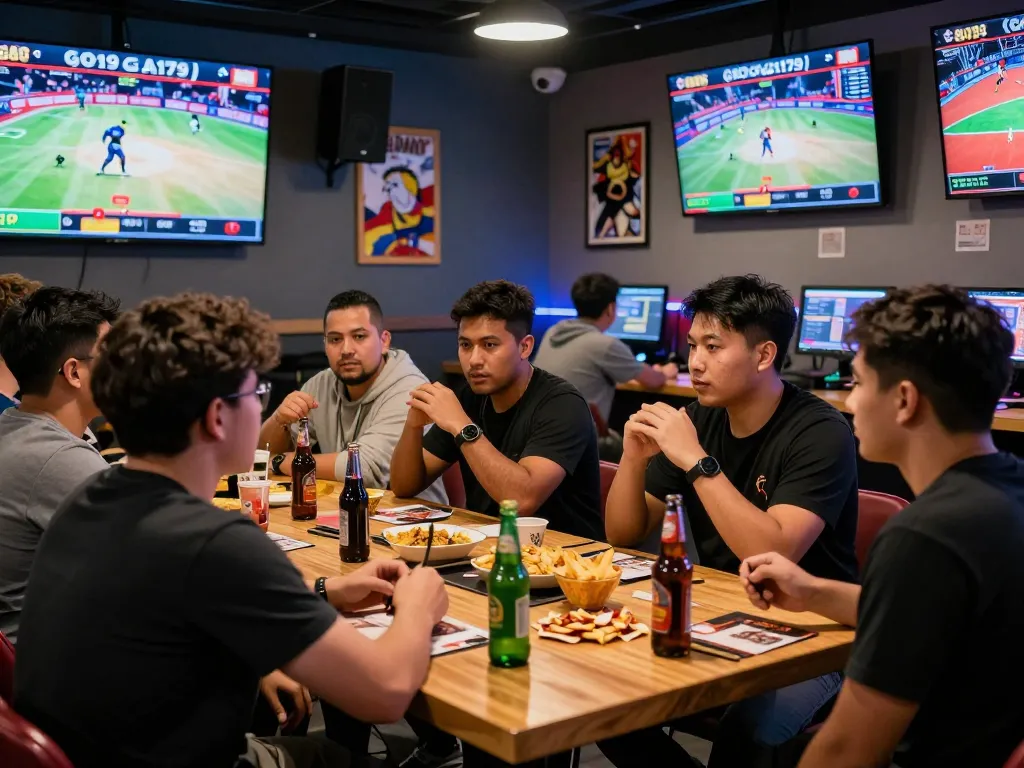 Exciting betting experience at GA179 with friends enjoying a thrilling chicken fight match.
