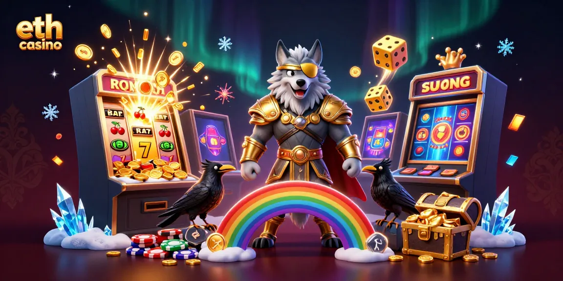 Win big at the eth casino with an epic Norse-inspired scene bursting with gaming energy.