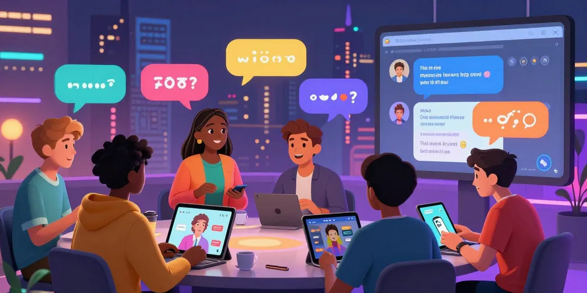 Interactive character AI NSFW chat environment showcasing diverse avatars and conversations in a vibrant digital cityscape.