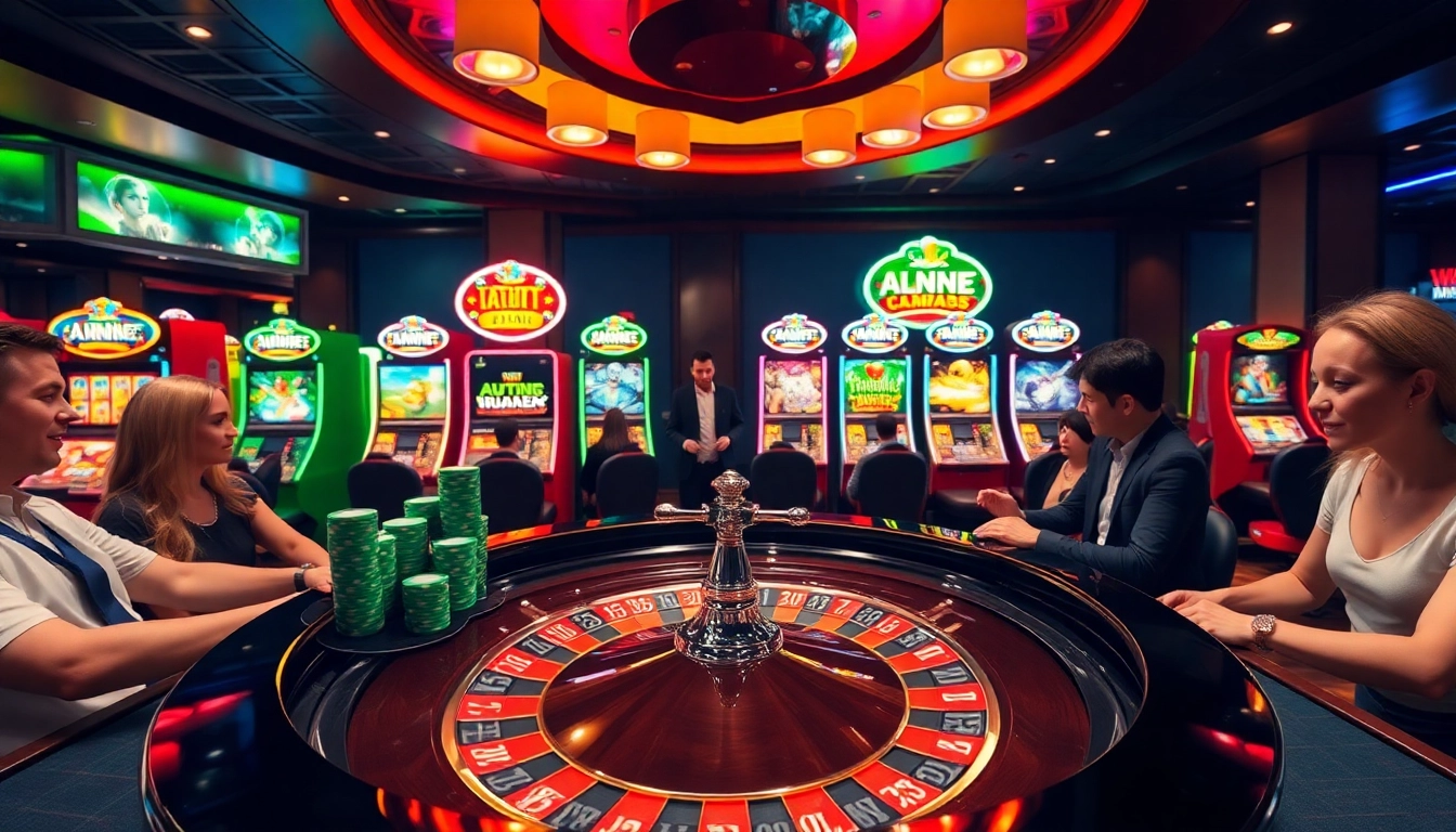 Players enjoying the excitement of roulette and slot machines at ww88 online casino.