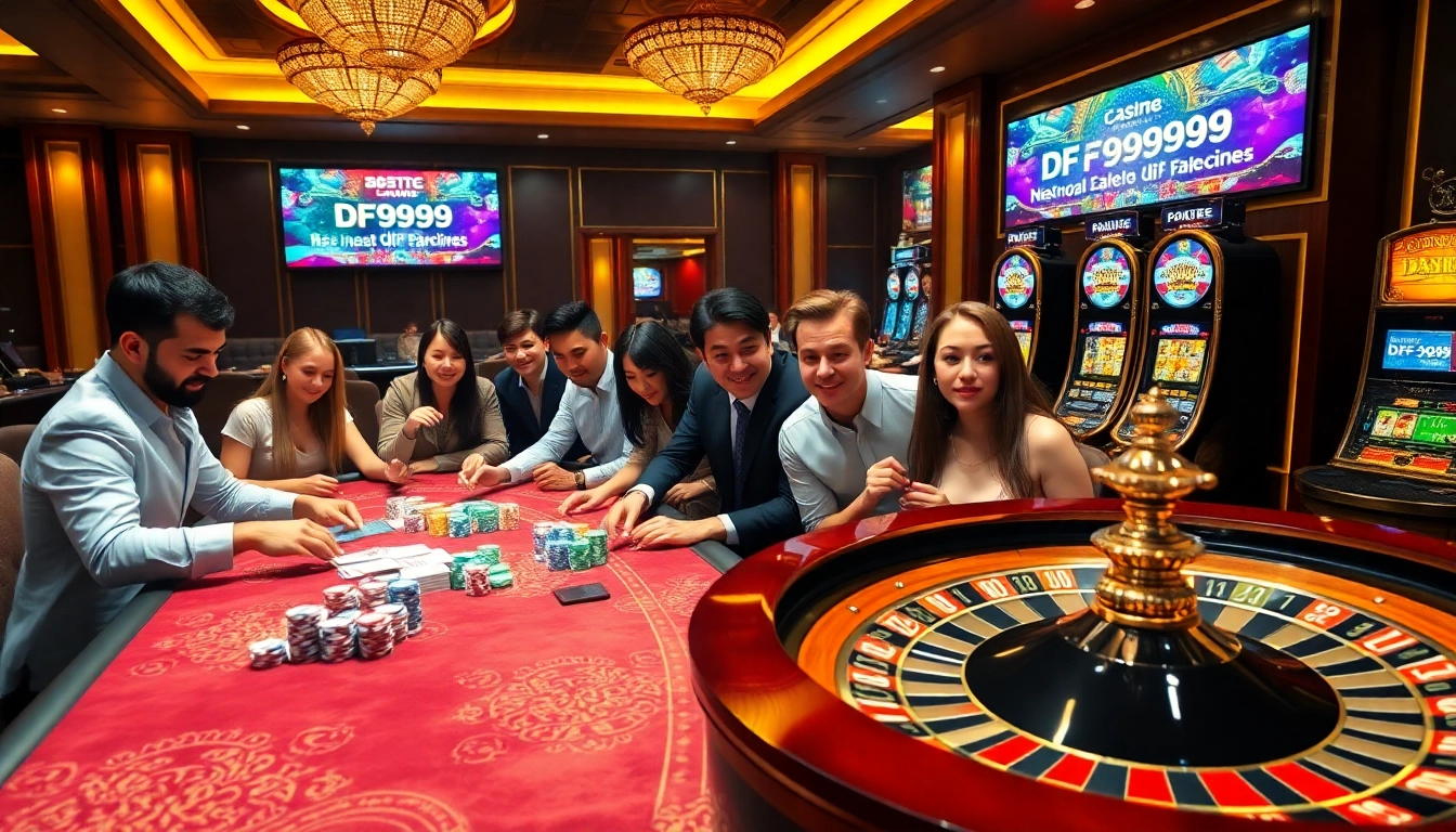 Engage in thrilling gameplay at DF999's inviting casino with vibrant tables and high-stakes action.