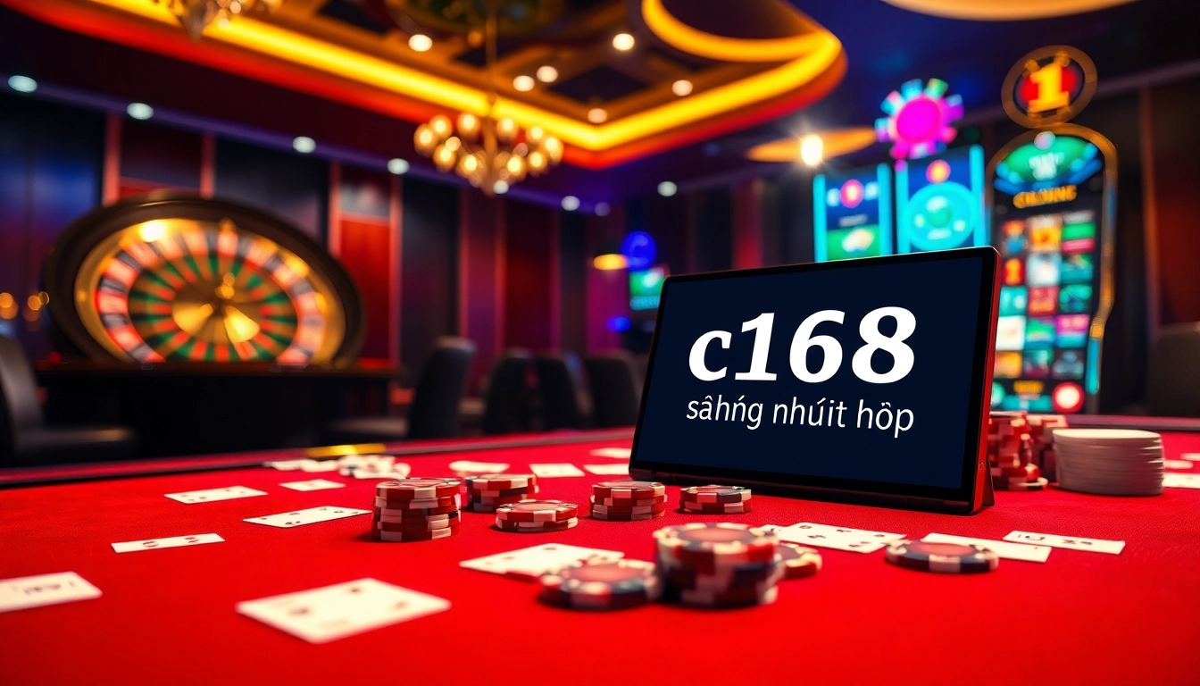 Engage in the excitement of c168 đăng nhập with a vibrant casino atmosphere featuring roulette and poker.