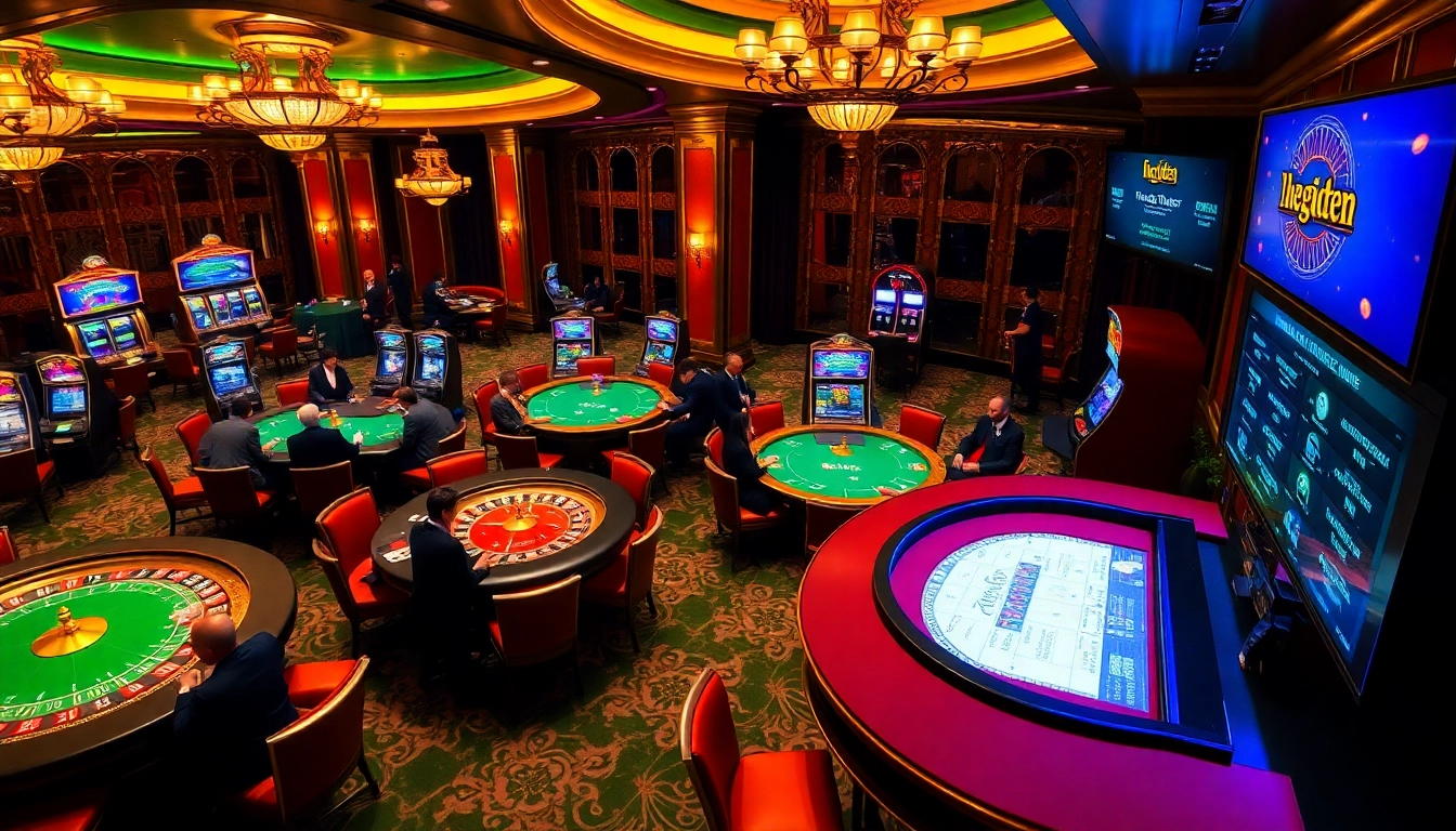 Engage in thrilling gameplay at the hidden wiki casino scene featuring slot machines and poker tables.