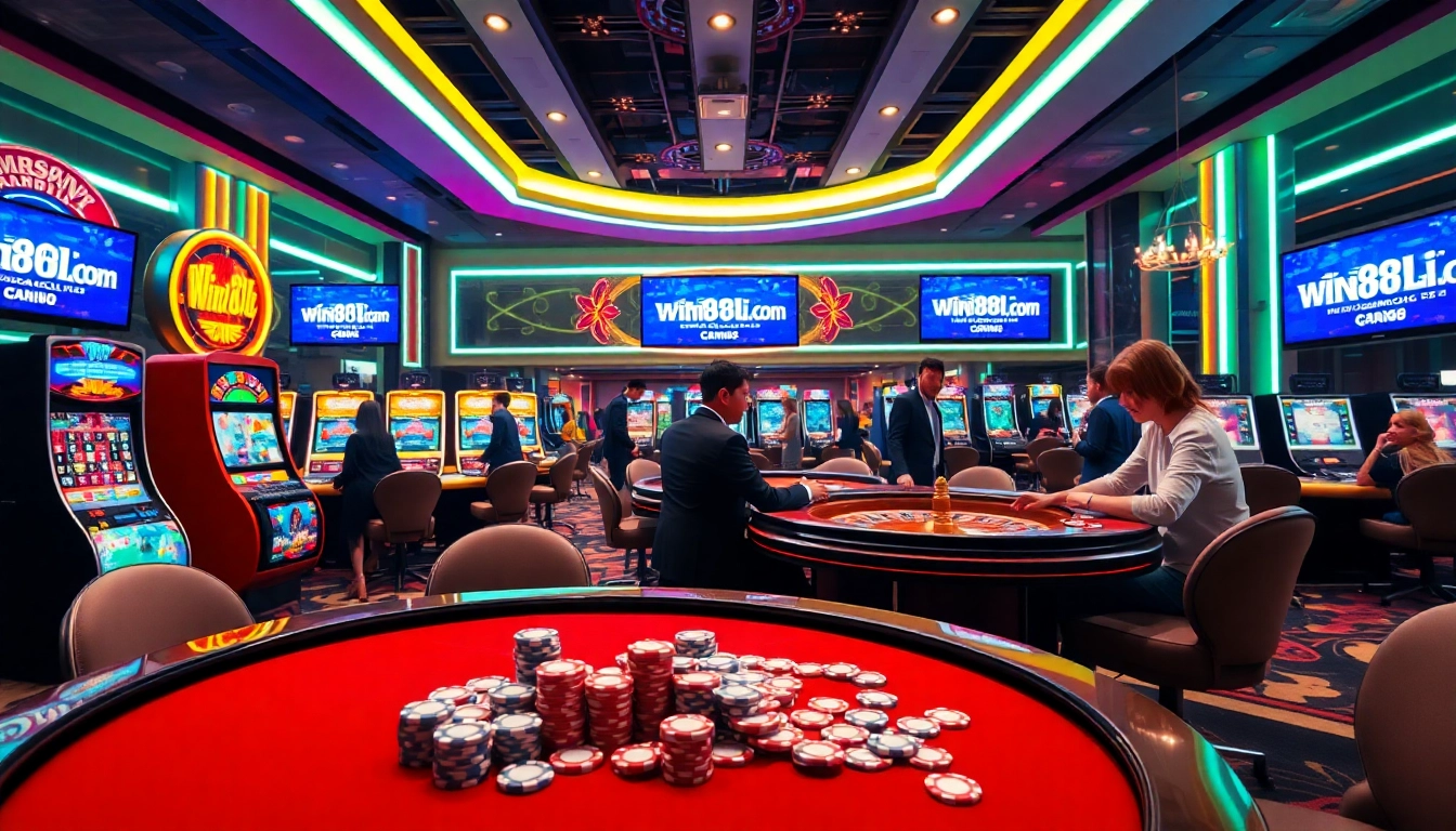 Experience the thrill of online gambling with win88li.com, featuring vibrant slots and poker action.