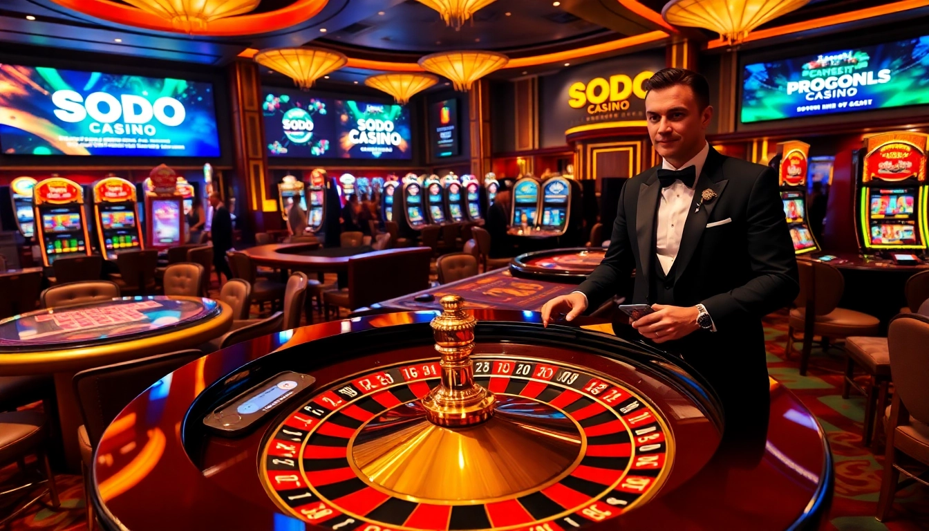 Experience the thrill of SODO Casino with vibrant roulette tables and winning poker action.