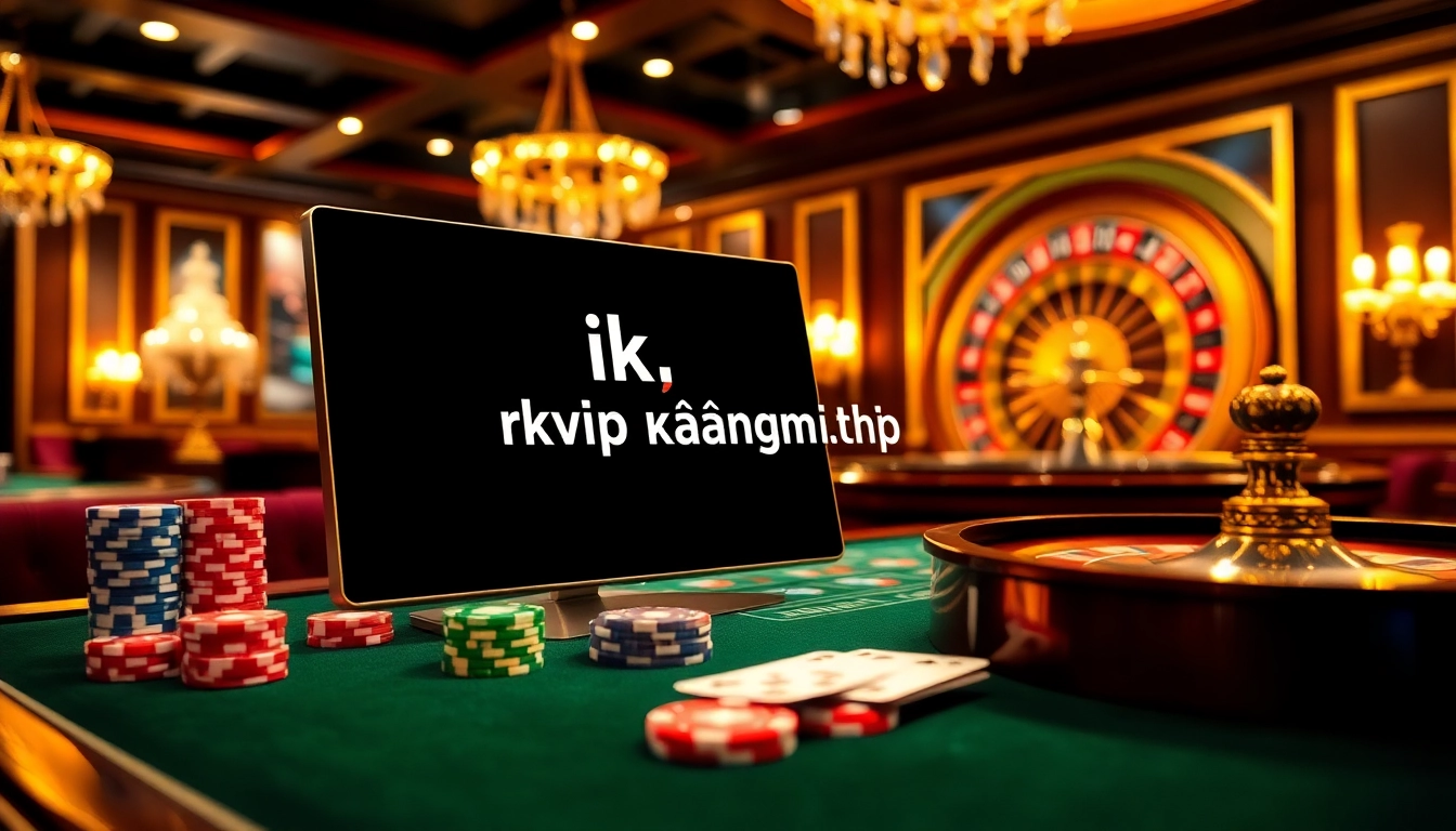 Engage with the thrilling action of rikvip đăng nhập at a modern casino featuring vibrant gaming elements.