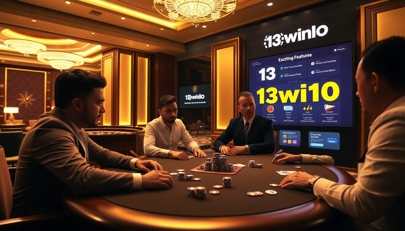 Experience the excitement of 13win10 with vibrant poker action in a luxurious casino setting.