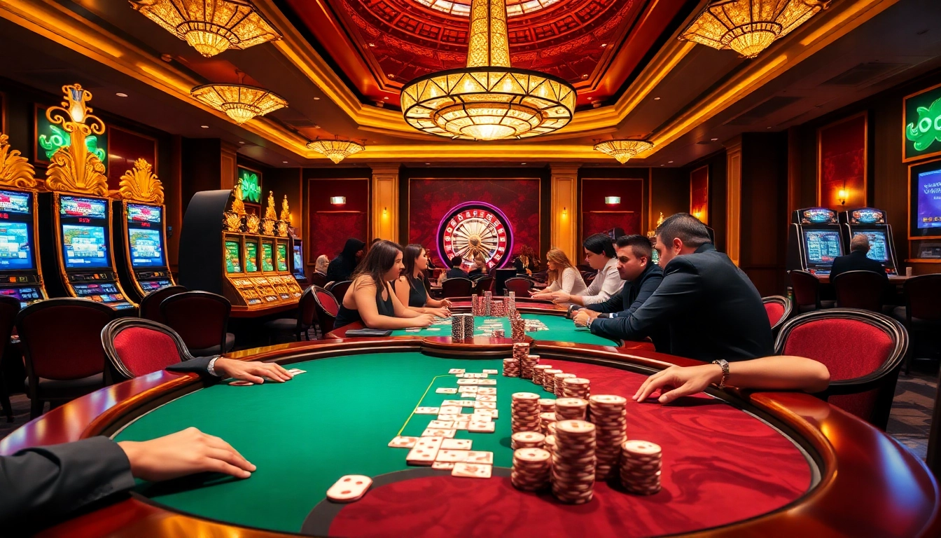 SODO CASINO features players immersed in a high-stakes poker game at an elegant casino setting.