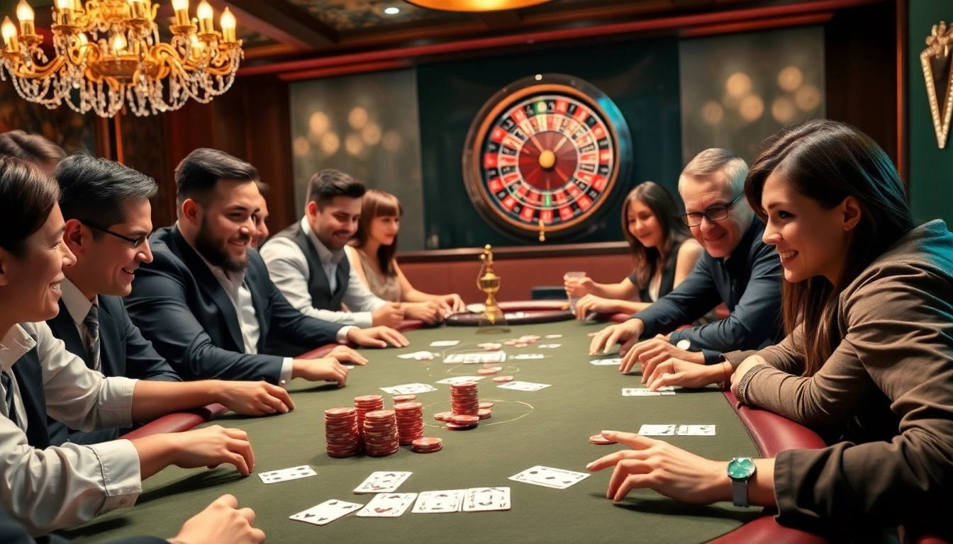 Engaging scene of a casino poker table with players immersed in action, highlighting nhà cái rikbet.
