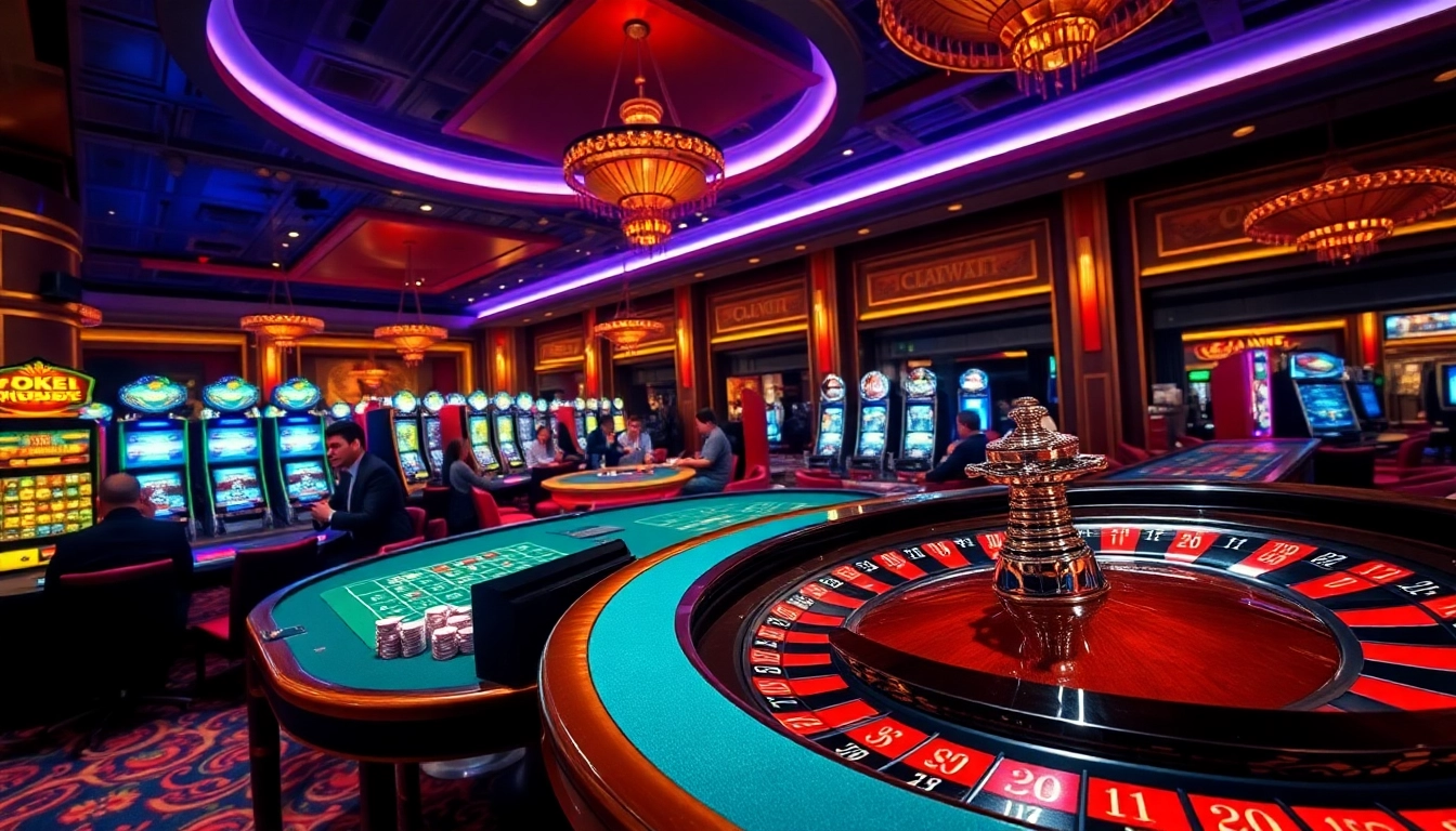 Players enjoying an exciting game at PG88 casino with colorful roulette and slot machines.