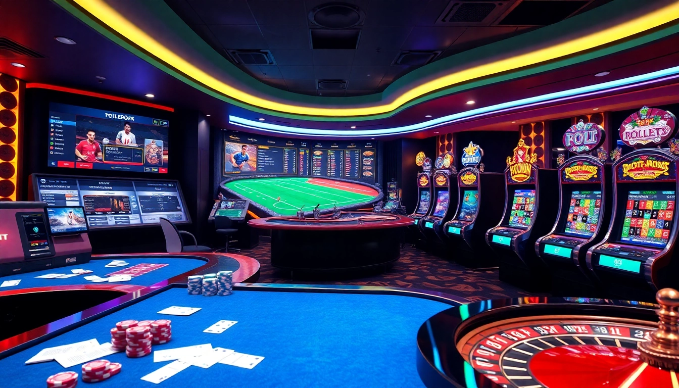 Engaging Agen Judi Bola scene with vibrant casino visuals focusing on online betting action.