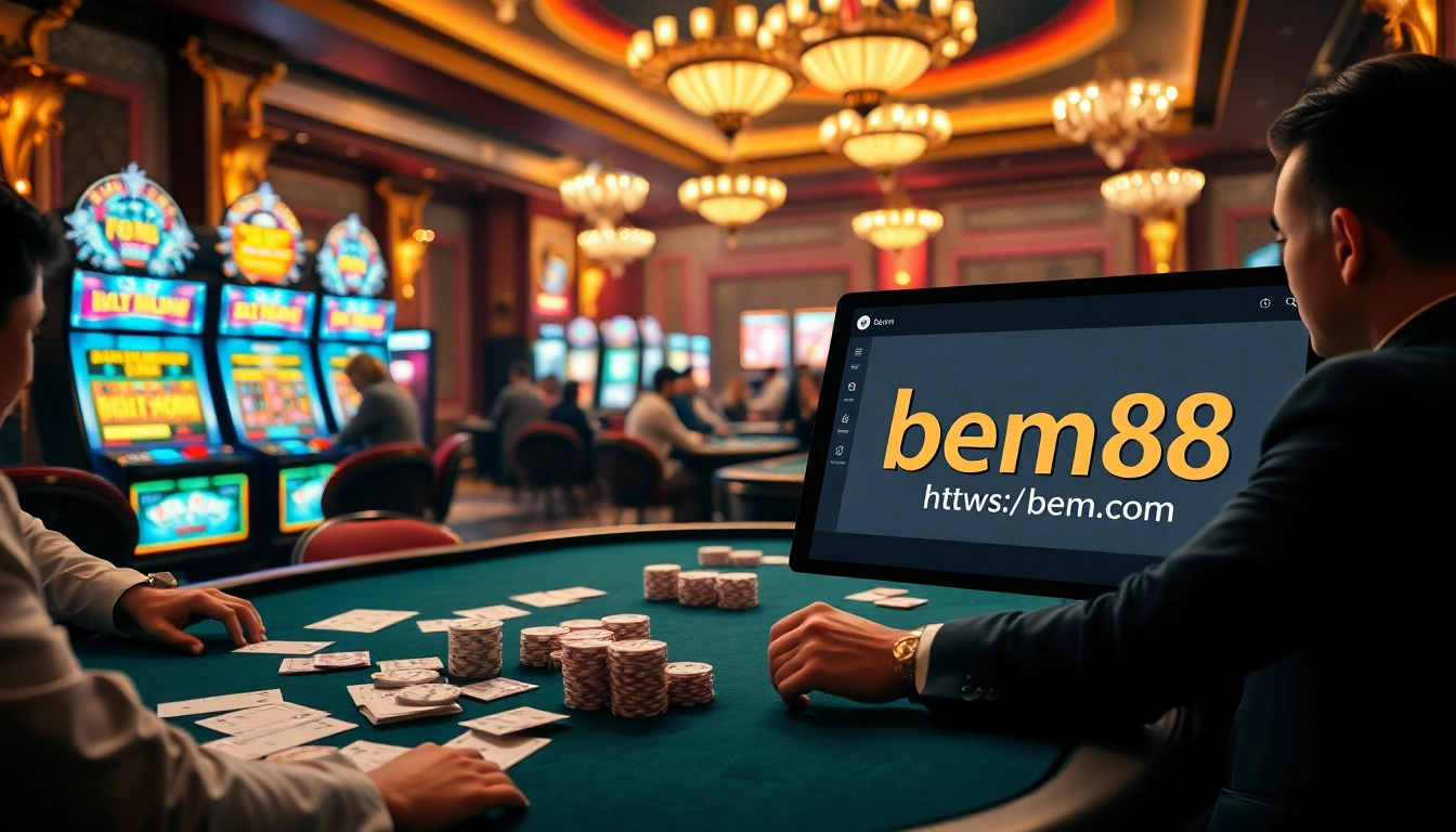 Experience high-stakes poker and thrilling casino action at https://bem88.com with engaging visuals.