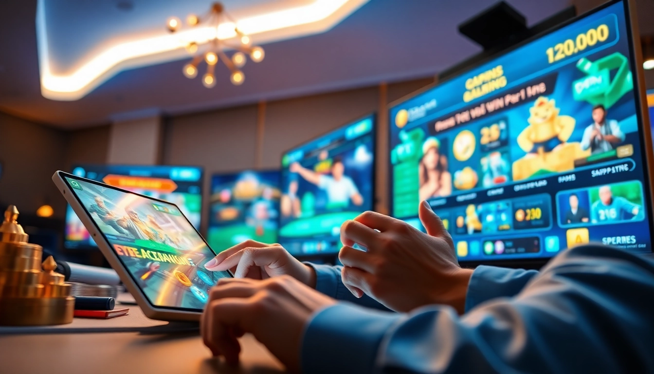 Interactive mm88 online betting platform scene showcasing vibrant gaming experiences and user engagement.