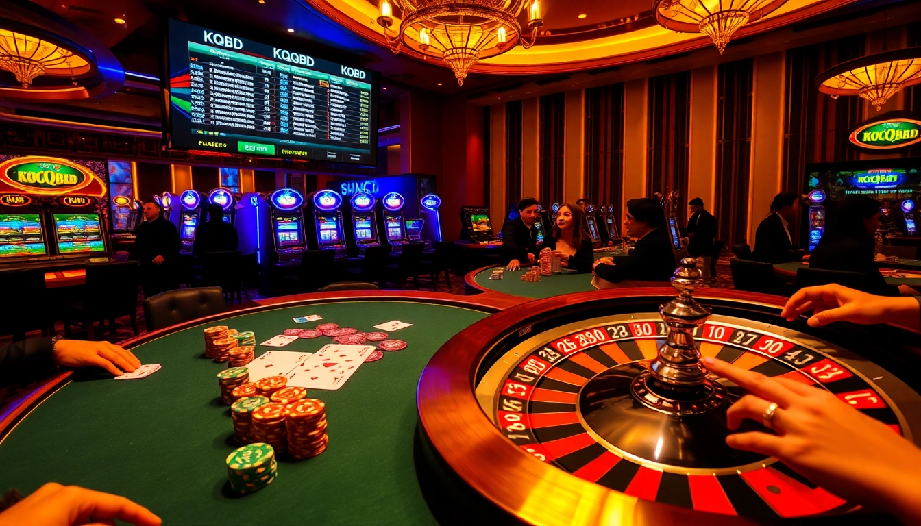 KQBD sports betting at a high-stakes poker table surrounded by excitement and luxury.