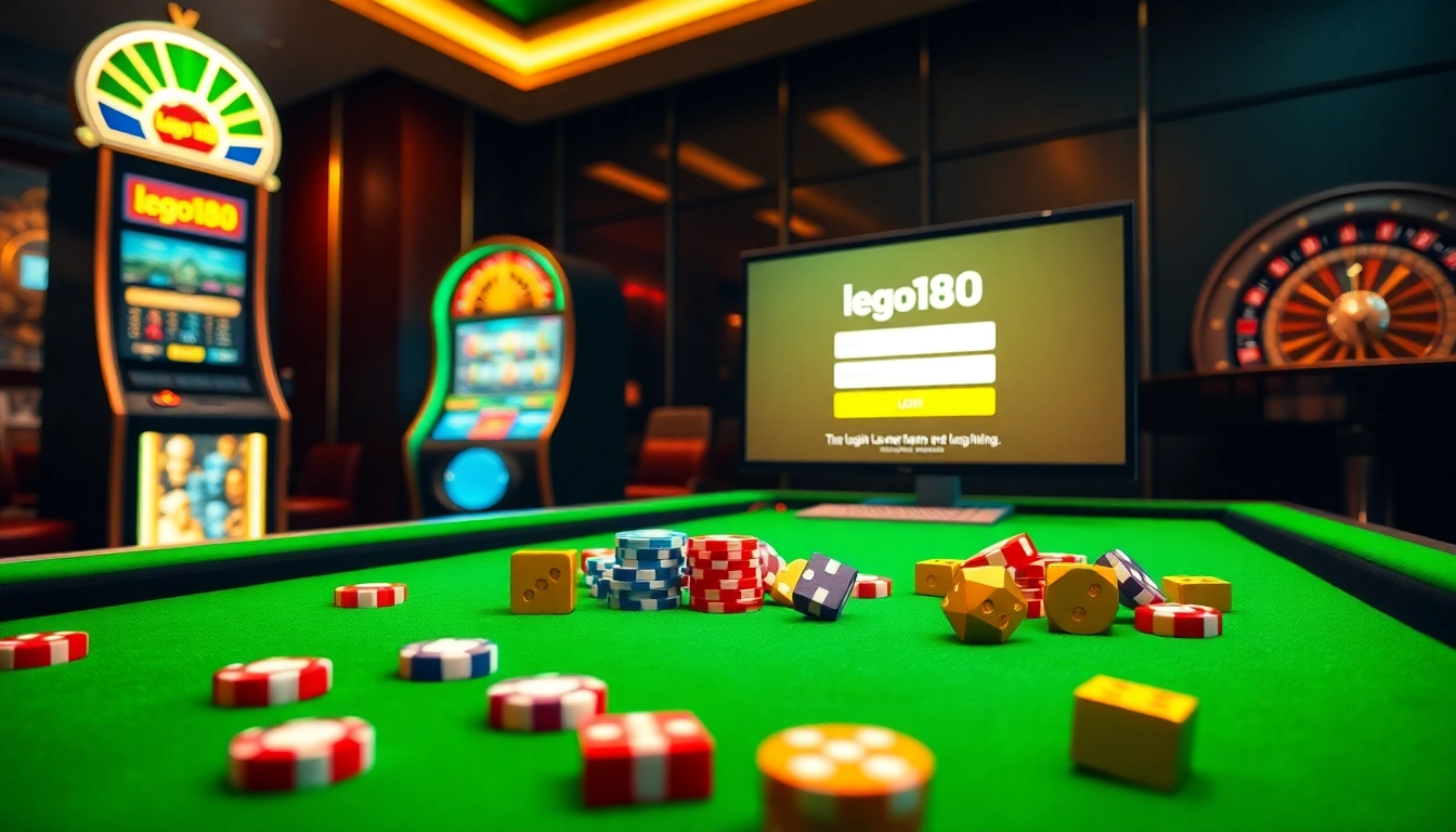 Experience the thrill of winning at lego138 login with a vibrant casino atmosphere featuring tables and slots.