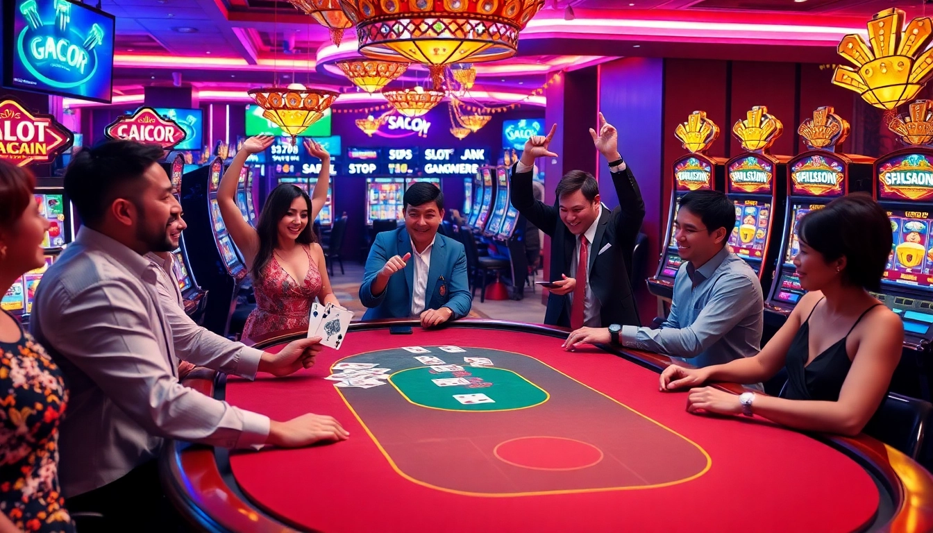 Rasakan suasana mendebarkan dengan para pemain yang memenangkan permainan slot gacor di atmosfer kasino yang semarak.