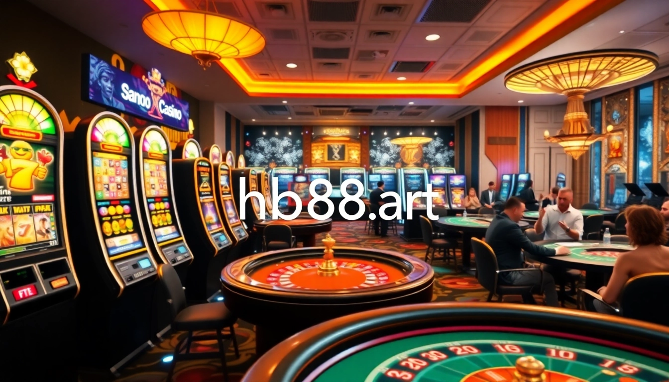Experience the thrill of online gambling at hb88.art with vibrant casino games and engaging dealers.