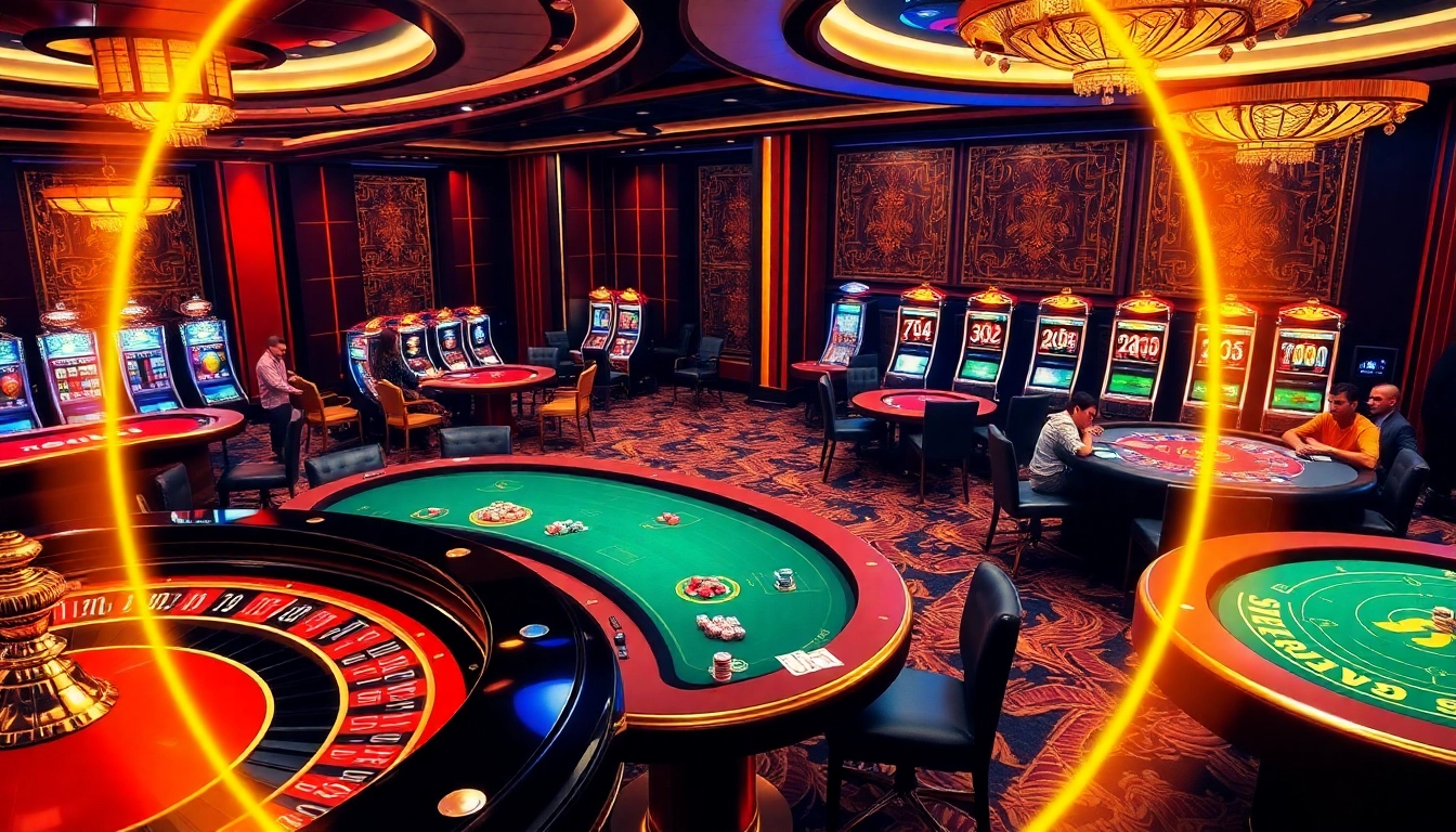 Experience the excitement of J88 with professional casino games showcasing vibrant roulette and poker.