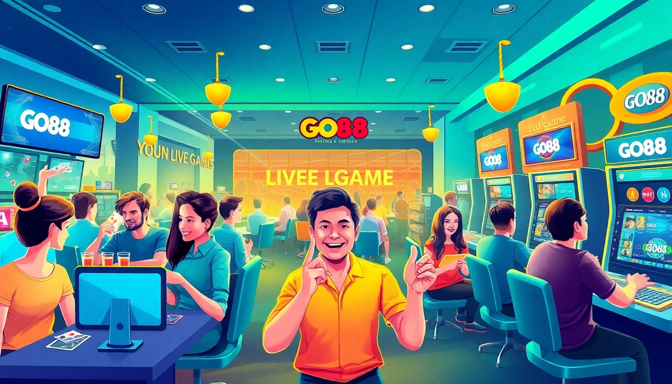 GO88 online gaming platform scene with diverse players enjoying games